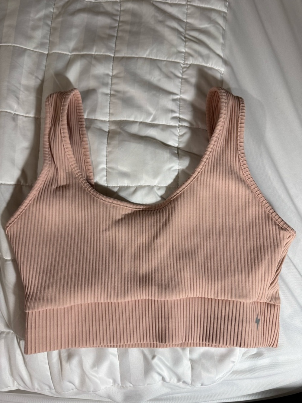 Electric Yoga Peach Ribbed Sports Bra